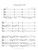 String Quartet 1986 score